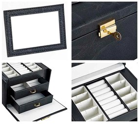 Ékszertartó táska, több színben-fekete