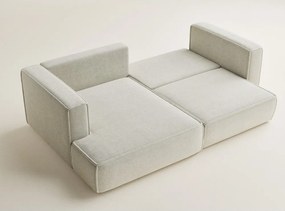 Krémszínű zsenília kinyitható-tárolóhelyes sarokkanapé (bal oldali-heverő résszel) Velto – Maison de Rêve