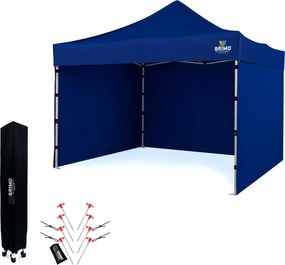 Szerelhető sátor 3x3m Ünnepségekre: Vízálló Védelem és Villámgyors Összecsukás - plusz 3 oldalfal - Kék