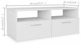 fehér faforgácslap TV szekrény 95 x 35 x 36 cm