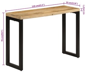tömör nyers mangófa tálalóasztal 110 x 35 x 76 cm