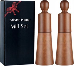 Fából készült kézi só- és borsdarálók 2 db friss őrlés