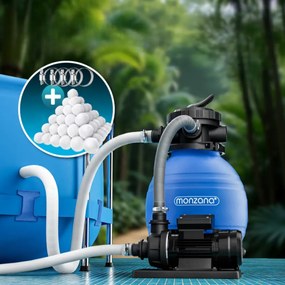AQUA homokszűrő medencéhez szűrőgolyókkal, 10 200 l/h, kék Monzana