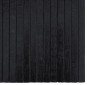 négyszögletű fekete bambusz szőnyeg 70 x 400 cm