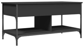 Fekete szerelt fa és fém dohányzóasztal 100 x 50 x 50 cm