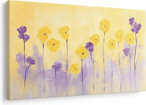 Kép - Lila és sárga virágok (90x60 cm)