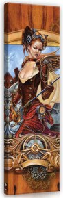 Vászonkép 45x145 Steampunk női-pilóta mechanikus szárny fogaskerekek találmány