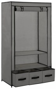 szürke szövet ruhásszekrény 87 x 49 x 159 cm