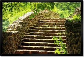 Poszterek keretben 60x40 Lépcsők az erdőbe Kő