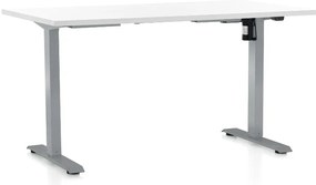 Állítható magasságú asztal OfficeTech A, 140 x 80 cm, szürke alap, fehér