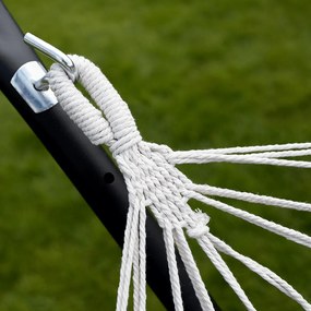 Függőágy állvány nélkül, szürke/fehér, EVANA NEW