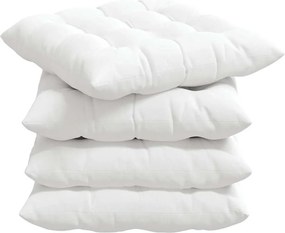 vidaXL Ülőpárnák 4 pcs Fehér 40 x 40 x 6 cm szövet