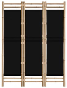 3 paneles összecsukható bambusz és vászon térelválasztó 120 cm