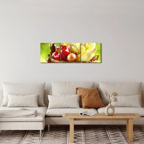 Kép - Zöldségek (órával) (90x30 cm)