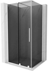 Mexen Velar, tolóajtós zuhanykabin 130 x 85 cm, 8mm szürke üveg, fehér matt, 871-130-085-41-20