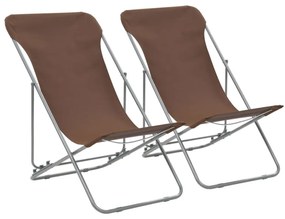 2 db barna acél/oxford szövet összecsukható strandszék