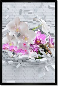 Poszterek keretben 40x60 Orchidea a falon Virágok