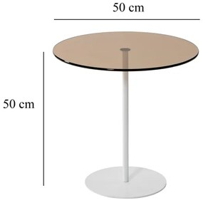 Kisasztal CHILL 50x50 cm fehér/bronz