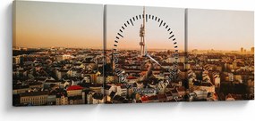 Naplemente Zizkov felett (órával) (90x30 cm)