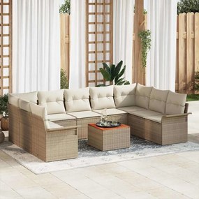 Kerti Kanapé Szett 10 pcs Beige és krém 55 x 55 x 37 cm