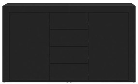 Büfé oldal szekrény Fekete Összeszerelt fa 120 x 36 x 69 cm