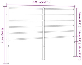 fekete fém fejtámla 120 cm