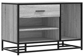 cipőpad szürke Sonoma 80x40x53,5 cm Gépi fa és fém