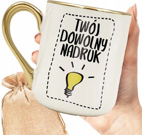 Bögre Nyomott Mintával, Arany Szegéllyel És Füllel