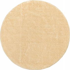 Shaggy Kerek Csúszásgátló Szőnyeg Bézs Csillogó Malmo Nappaliba, átm. 140 cm