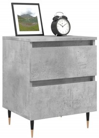 Betonszürke szerelt fa éjjeliszekrény 40x35x50 cm