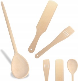 3x Konyhai Lapát Konyhai Kanál Fából Készült Főzőeszközök Forgatható Palacsinta Qi