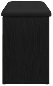Tárolópad Fekete Tölgy 80x30x45 cm Mérnöki Fa