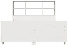 fehér tömör fa könyvespolcos ágy matrac nélkül 140 x 190 cm