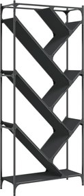 vidaXL fekete szerelt fa és fém könyvszekrény 79 x 30 x 180 cm