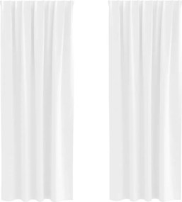 vidaXL Fekete Függöny Gyűrűkkel 2 pcs Tiszta Fehér 225 x 140 cm