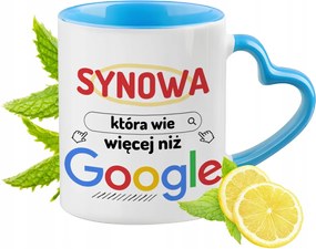 Menyemnek Kék Bögre Szív Alakú Füllel Kávé Ajándék