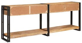 Konzolasztal 2 pcs Barna 200 x 33 x 75 cm Tömör nyers mangófa
