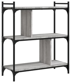 3 szintes szürke sonoma színű fa könyvespolc 76 x 32 x 88 cm