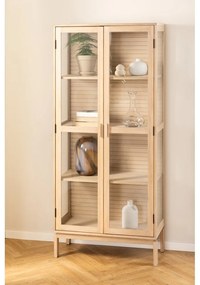 Natúr színű tálalószekrény tölgyfa dekorral 80x180 cm Linley – Actona