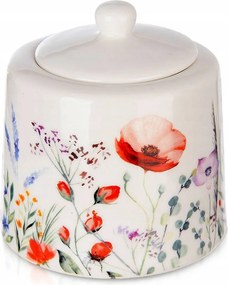 Porcelán Cukrászda Pipacsok Cukortartó Cukortartó Fedéllel