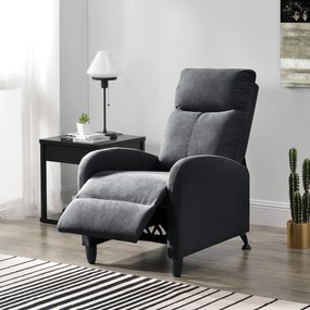 [en.casa] Relax fotel TV fotel kárpitozott fotel dönthető háttámlával fekvőfotel textil sötétszürke