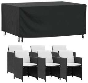 fekete 420D vízálló kerti bútorhuzat 172 x 113 x 73 cm