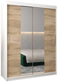 Ruhásszekrény 150 cm Toki 1 (matt fekete + szonoma tölgy). 1064904