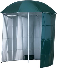 Outsunny Napernyő Strandernyő Napvédelem Oldalfallal Poliésterből Sötét Zöld 2.2 x H2.2m | Aosom