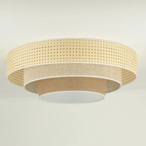 Duolla - LED Mennyezeti lámpa LUNETA LED/26W/230V átm. 60 cm 4000K rattan/bézs