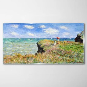 Üvegkép Cliff Sea Claude Monet