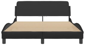 fekete műbőr ágykeret Dover 140x200 cm