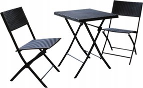 Kerti bútor szett fém Saska garden fekete 3 részes Abiko szett