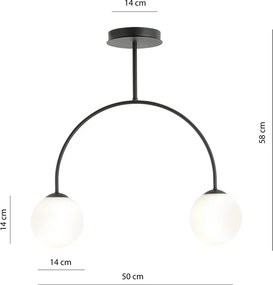 Emibig modern mennyezeti lámpa archi fehér fekete emi1288/2