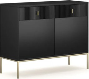 Komód fekete színben 2 ajtó/2 fiók. MAGGIORE